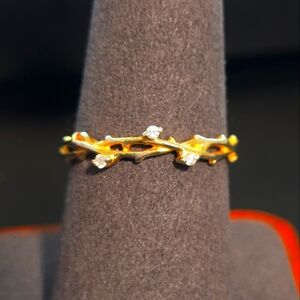 Woman's ring 14k gold plated silver